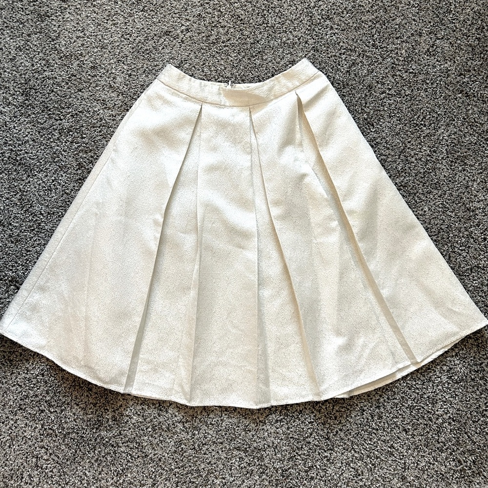 Express Ivory Tea Length Midi Skirt